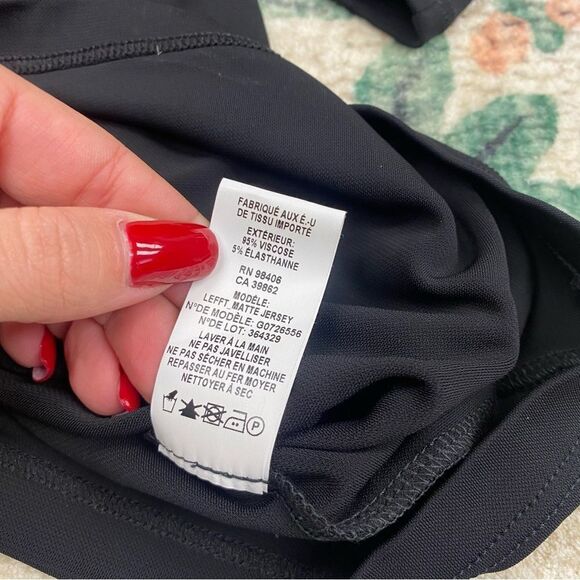 Theory Lefft Matte One-Shoulder Top Black Small - Picture 7 of 8